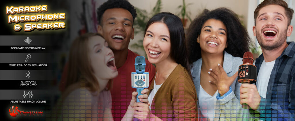 Bluetooth wireless karaoke microphone by Mainstream Source